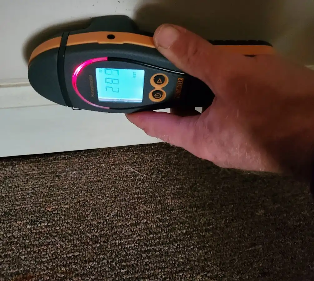 Moisture detection at baseboard during Sewage Cleanup & Sanitation in Robstown